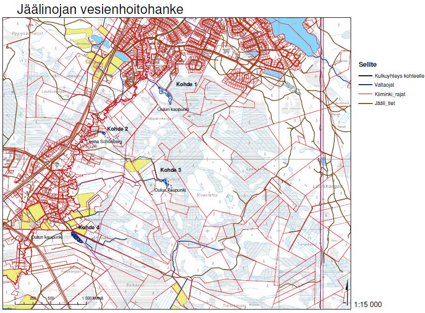 7. Suunnittelualue Suunnittelualue käsittää Jäälinojan valuma-alueen Jäälinjärven ja Kalimenjoen välisellä alueella. Alueen pinta-ala on noin 2000 ha. Alue on pääosin metsätalousaluetta.