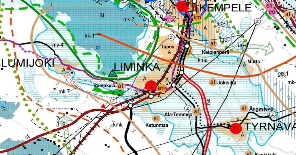 4. SUUNNITTELUTILANNE Maakuntakaava Liminka kuuluu Pohjois-Pohjanmaan maakuntakaavan alueeseen. Ympäristöministeriö on vahvistanut Pohjois-Pohjanmaan liiton laatiman kokonaismaakuntakaavan 17.2.2005.