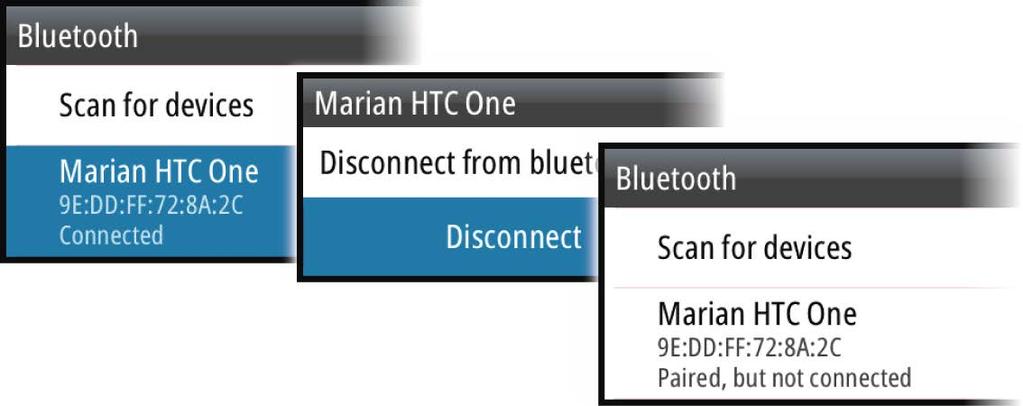 Valitse käytettävissä olevien laitteiden luettelosta Bluetooth-laite, johon haluat muodostaa yhteyden, ja valitse sitten Pair (Liitä). SonicHub 2 muodostaa yhteyden liitettyyn laitteeseen.