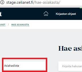 6. Katso Asiakaslista ja muokkaa tietoja Avaa Asiakaslista.