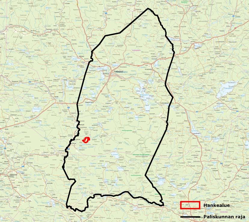 FCG Finnish Consulting Group Oy Ympäristövaikutusten arviointiselostus 56 (76) Kuva 7.13. Hankealueen sijoittuminen Pudasjärven paliskunnan alueelle.