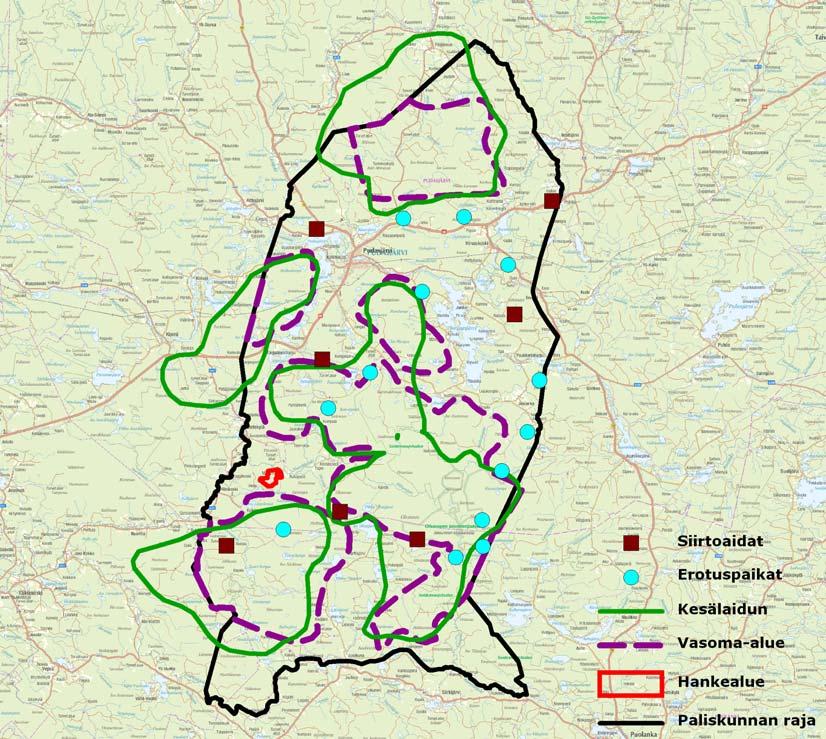 FCG Finnish Consulting Group Oy Ympäristövaikutusten arviointiselostus 57 (76) Kuva 7.14. Pudasjärven paliskunnan tietoja.
