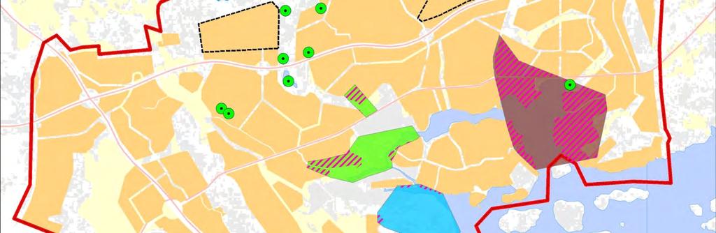 Tunnetut matelijaympäristöt sijoittuvat rakentamisalueiden ulkopuolelle. 9.