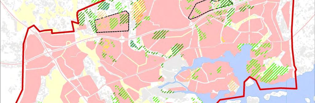 Voimajohto sijoittuu tiealueen välittömään tuntumaan eikä sillä ole pirstovaa vaikutusta. Porvoonväylä ja voimajohto muodostavat leveän häiriytyneen ympäristön.