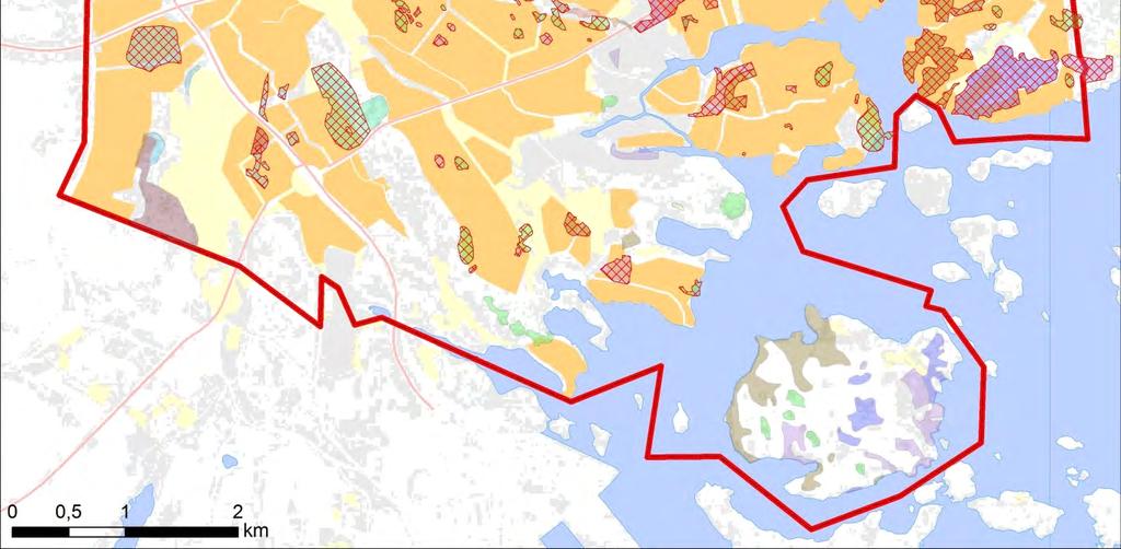 Luontotyyppi Lukumäärä Rakentamisalueilla kokonaan tai yli 50 % kallioalue 75 47