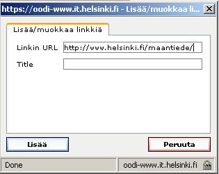 15 Tekstiä voi lisätä esim. Word-tiedostosta kopioimalla ja liittämällä teksti suoraan kuvaustekstikenttään. Sen sijaan työkaluvalikon Liitä Wordista-painiketta ei tule käyttää!