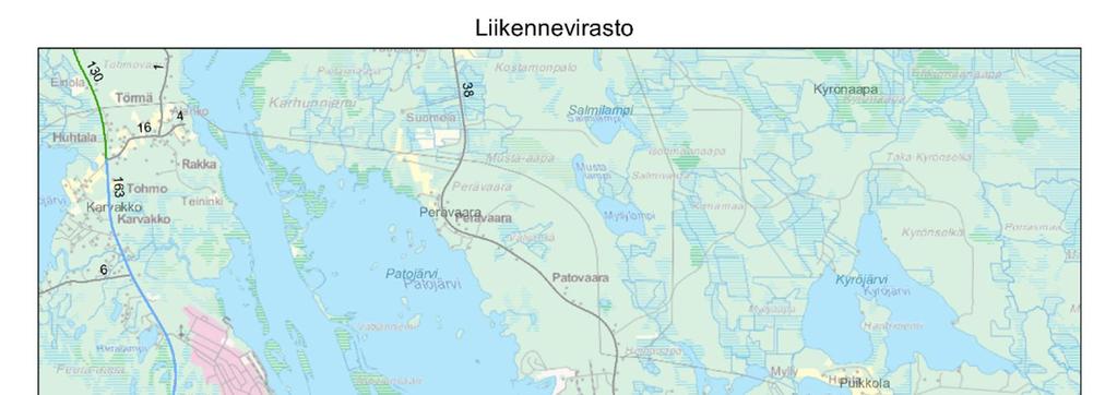 Kuva 4.6-6. Raskaan liikenteen liikennemääräkartta (Liikennevirasto, 2015a). Keitele Groupin saha ja liimapalkkitehdas ovat lisäämässä tuotantoaan verrattuna vuoteen 2015.