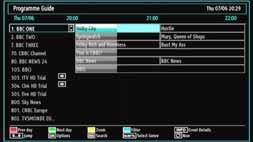 to view the EPG menu please press EPG button on the remote control. Press / buttons to navigate through channels. Press / buttons to navigate through the programme list.