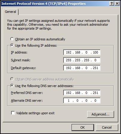 IP-osoite Aliverkon peite Yhdyskäytävä DNS 3.