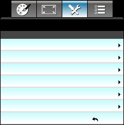PROJEKTORIN KÄYTTÖ Aseta verkon ohjausasetukset -valikko ASETUKSET Verkko s: Control Settings Crestron Extron PJ Link AMX Device Discovery Telnet HTTP Crestron Valitse tällä toiminnolla