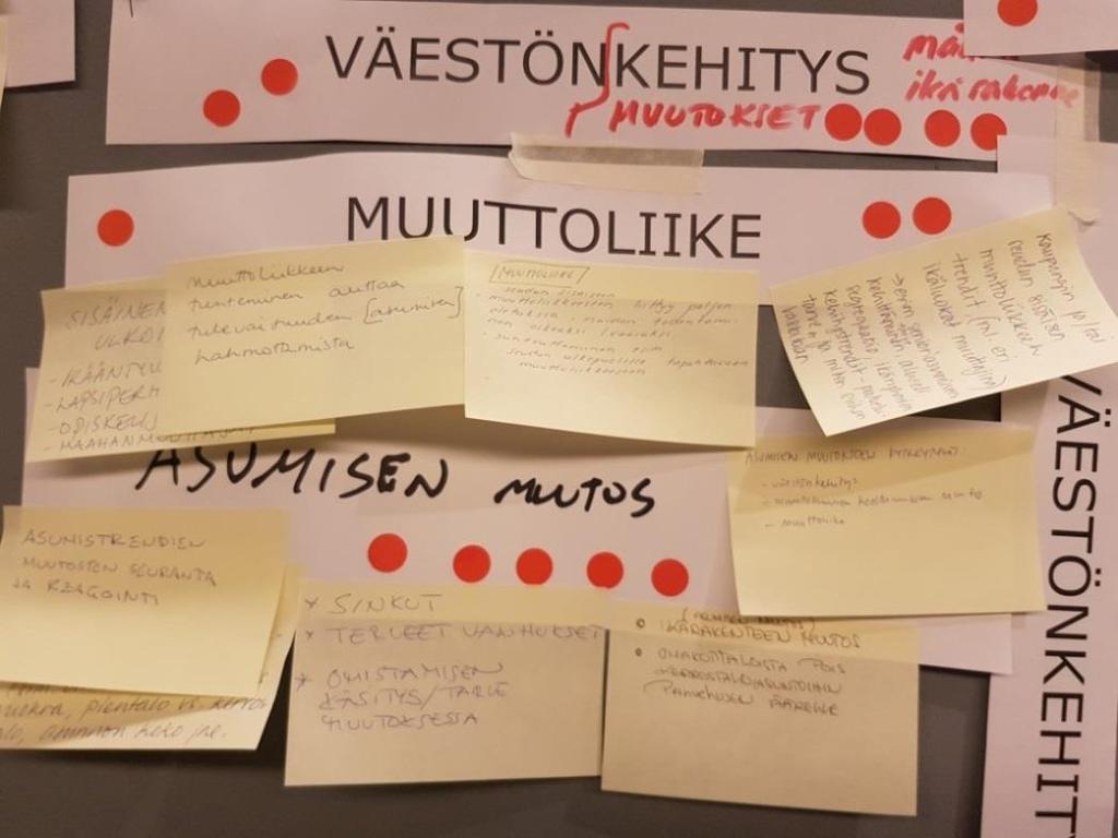 MAL-GIS: Seutujen asumiskatsausten parhaat käytännöt ja ehdotus seudullisen asumiskatsauksen mallista 1-3 Ryhmätyön purku Ensimmäisen ryhmätyön jälkeen kolmen eri ryhmän tulokset tuotiin samaan