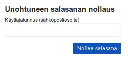 6 Salasanan nollaus Jos olet unohtanut salasanasi, voit nollata sen sähköpostiisi. Tällöin uusi salasana lähetetään antamaasi sähköpostiosoitteeseen. 6.1 Mene osoitteeseen https://kaksinkasin.