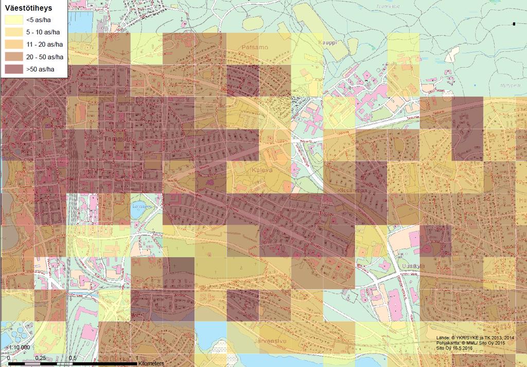 8 (44) 4 Nykytilanne 4.1 Asukkaat, autonomistus ja taustatekijät Seuraavissa tarkasteluissa on käytetty YKR-aineistoja vuosilta 2014 ja 2015.