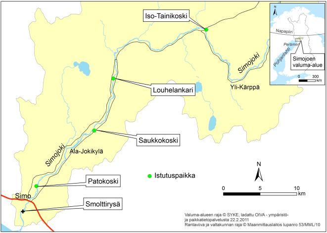 Istutuskoe PIT-merkityillä 1v merilohilla toteutettiin Simojokeen 12.6.2012.