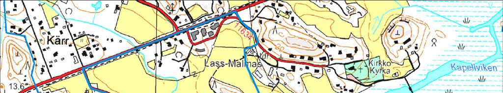 Kuva 8. Sjöängenin osa-alue (A9). Kohde 47 on arvokas kallioalue ja kohde 48 kosteikko ja tervaleppälehto.