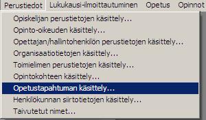 Helsingin yliopisto WinOodi 1 (5) Opetustapahtumien hakeminen (Hae - Opetustapahtuma) Opetustapahtumien hakua tarvitaan sekä opetustapahtumien käsittelyssä että raporttien tulostamisessa.