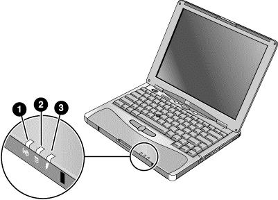 Kannettavan HP-tietokoneen käytön aloittaminen Tietokoneen osat Merkkivalot Merkkivalot osoittavat virrankäyttötilan, akun tilan sekä sen, onko kiintolevyaseman luku- tai kirjoitustoiminto meneillään.