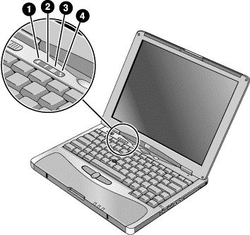 Kannettavan HP-tietokoneen käytön aloittaminen Tietokoneen osat Ei valoa: verkkolaite ei ole kytkettynä. Näppäimistön yläpuolella olevat näppäimistön merkkivalot ilmoittavat näppäimistölukkojen tilat.
