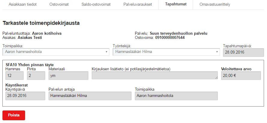 vahingossa kirjannut tapahtuman toimenpiteelle, jota ei ole tehty tai ei tehdä (esim. korotuksen yhteydessä). 1.