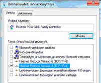 hiiren vasemmanpuoleisella painikkeella Ominaisuudet. DNA suosittelee DNA Nettiturvaa.