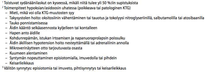 Kuvio 13. KTG:n luokittelu (Ayres-de Compos ym 2015: 22; Tarvonen 2015). Aikaisemmin KTG- käyrä luokiteltiin myös preterminaaliseksi.