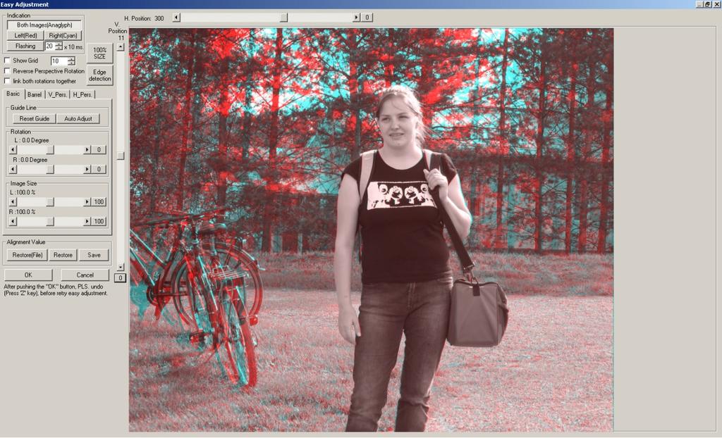 41 Kuva 20: Stereoikkunan asettaminen StereoMovie Makerissa, stereoikkuna henkilön kohdalla. (Kuva: Riku Naskali) 8.2.2 Suuntausvirheiden korjaaminen StereoMovie Makerilla on helppo korjata pieniä kuvaustilanteessa syntyneitä suuntausvirheitä.