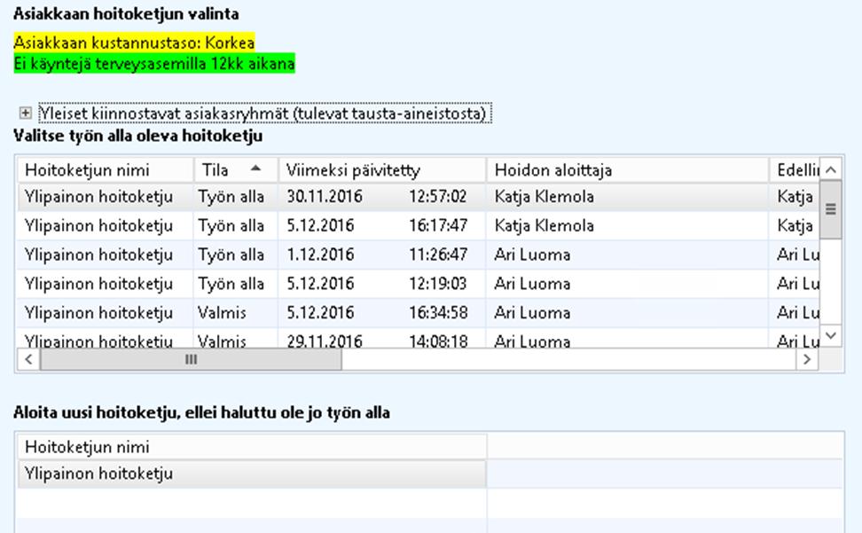 11 (22) Asioimiskyvyn arvioinnin jälkeen valitaan asiakkaan prosessi: Hoitoketjun valinnan