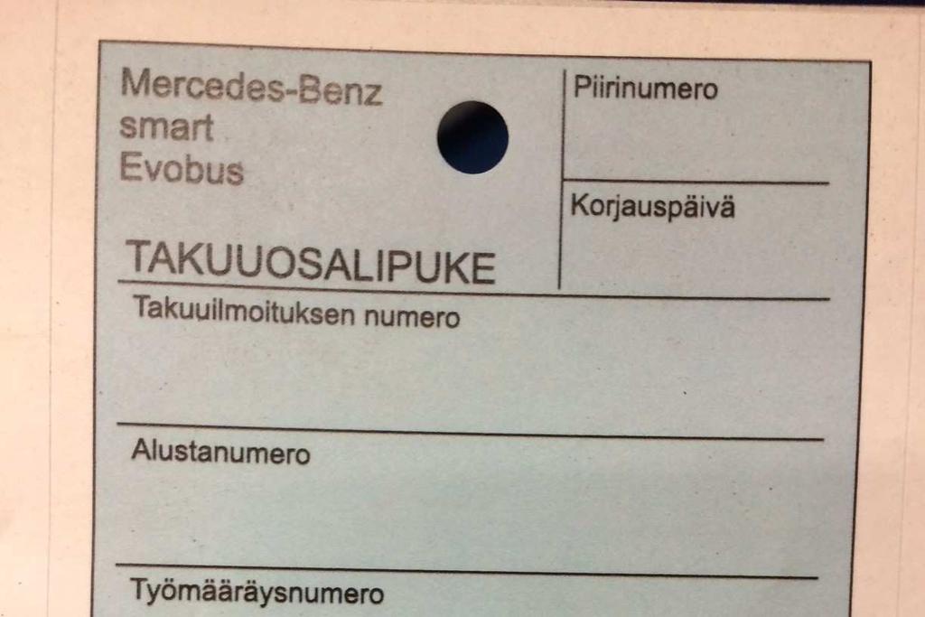 9 6 Valmistajan ohjeistus 6.1 Mercedes-Benz Daimlerin ohjeistus takuuosien varastointiin käsitellään takuukäsikirjan EWMR-osiossa 04-05-030.