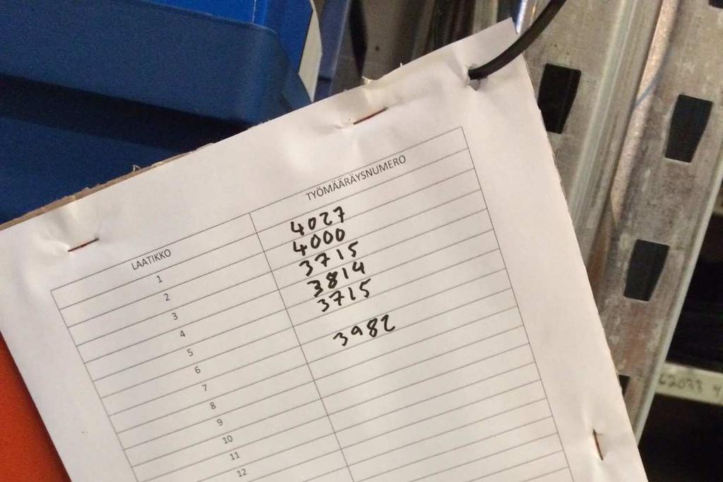 13 8.2 Mekaanikko Mekaanikko tuo korjauksen jälkeen osan lajittelupisteeseen.