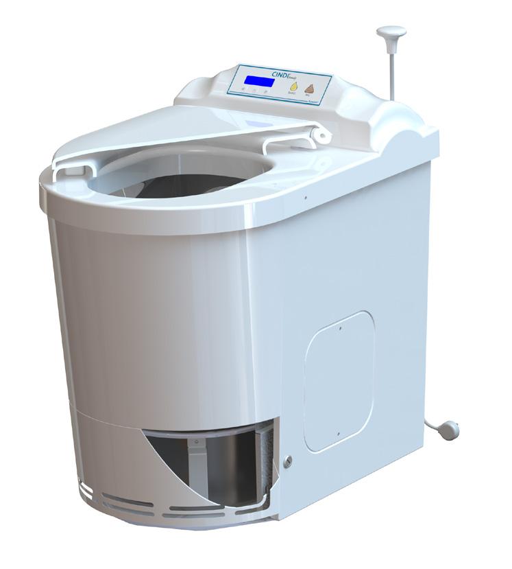 CINDI FAMILY CONSISTS OF THE FOLLOWING PARTS. On the outside you will find the flush handle and the toilets display where you will see all the information you need for use and care.