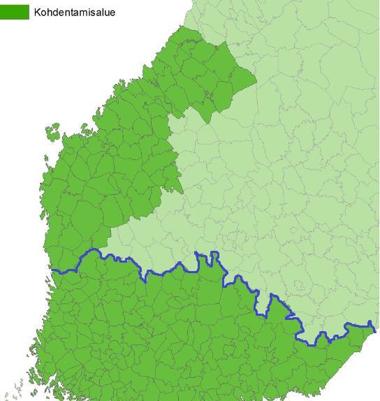 Kohdentamisalueet 1. Kasvipeitteisyyden valinnassa on enemmän vaihtoehtoja 20/40/60/80 % <-> 20/40/60 % 2.