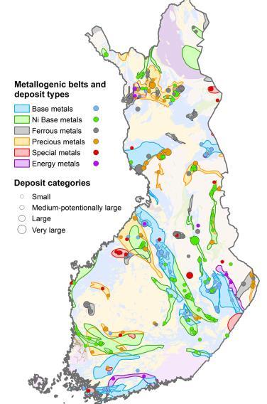 Metallogenic areas and