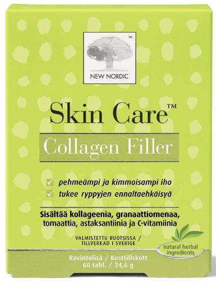 Pehmeämpi ja kimmoisampi iho SKIN CARE COLLAGEN FILLER Valmiste kuljettaa ravinteita ihon syvimpiin kerroksiin.