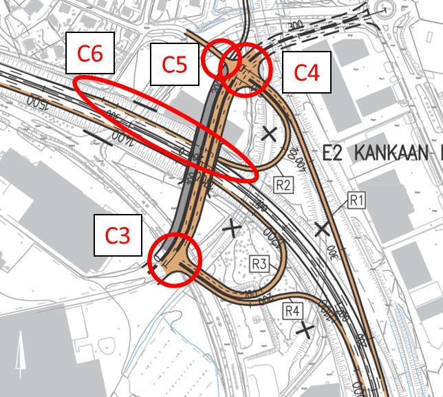 Liittymiskaistan pituuden osalta on sovellettu suuntaisliittymän liittymiskaistan ohjetta (130 m, kun päätien nopeus on 80 km/h).