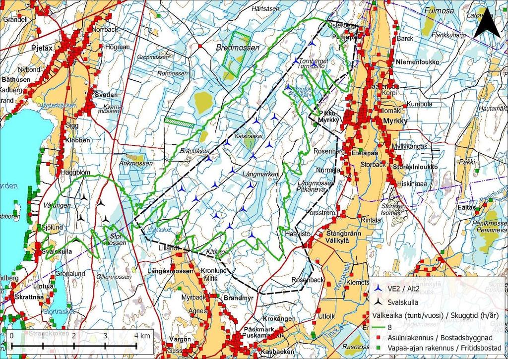 Ympäristövaikutusten arviointiselostus tuulivoimapuisto Kristiinankaupunki Pohjoinen Kuva 57: