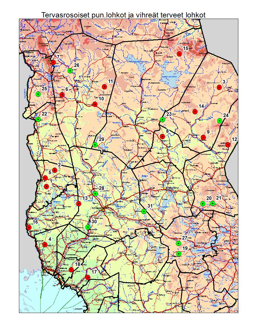 Tutkimusaineisto Tutkimusaineiston keruun ja otannan ongelmana on tervasroson harvinaisuus. Rosoisten metsiköiden osuus on toistaiseksi aika pieni.