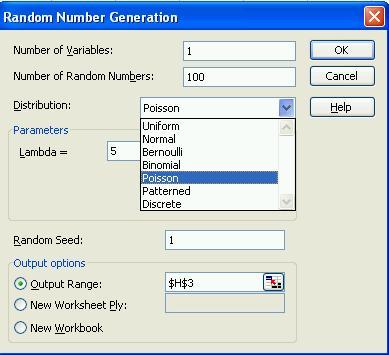 tasaisesta jakaumasta Random number generator Valitse Tools Data analysis Random number generation