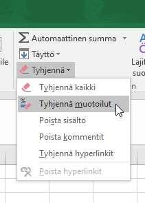 Solun sisältö ja muotoilu Kun tietoa syötetään soluun, Excel päättelee tietotyypin ja sopivan muotoilun.