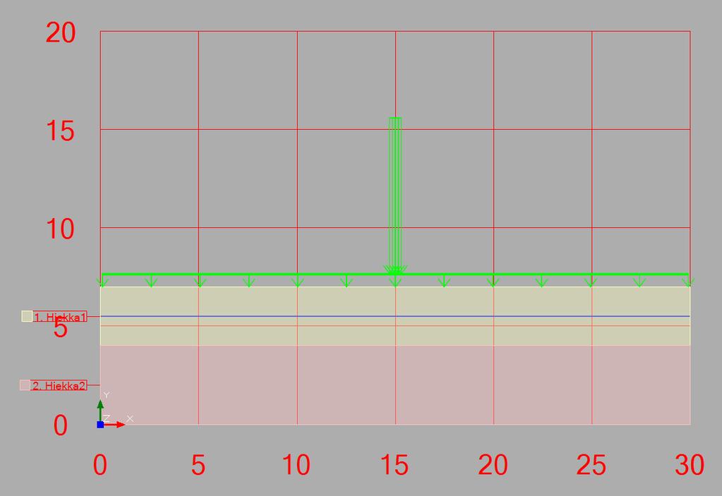 147 Kuormituksen (eli anturan) leveyttä pystytään muuttamaan kohdassa Load width. Suljetaan ikkuna valitsemalla OK.