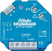 LED-PWM valonsäädin / painikehimmennin ELD61, 1-10 V sekä SDS61 22 ELD61/12-36V DC Yllä tehdasasetukset ELD61/12-36 V DC Erilliset himmennys- ja kirkastuspainikkeet voidaan korvata yksinkertaisella
