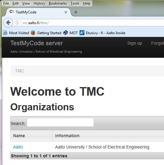 TMC - rekisteröityminen TMC:n web-osoite: http://src.aalto.