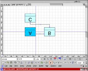 37 Kuva 4.5. Esimerkki rajoitteiden käytöstä Microsoft Visiossa. [MS Visio, 2001] 4.4. Suora-asemointi Graafisissa käyttöliittymissä suurin osa komentojen suorittamisesta tapahtuu osoitinlaitteen ja sitä näytöllä edustavan osoitinkursorin avulla.