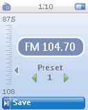 4.5.3 Soita esiasetettua radioasemaa 1 Valitse Presets (Esiasetukset) Radiovalikosta. 2 Paina 3 tai 4 selataksesi ja valitaksesi esiasetetut asemat.