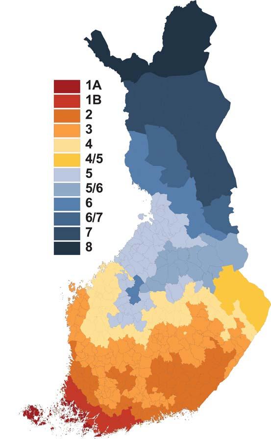 KESKI-SUOMI: HEINÄKUUN KESKILÄMPÖTILA KASVUVYÖHYKEKARTTA KAUDELLA 1971-2000 >17,0 16,6...17,0 16,1...16,5 15,6...16,0 <15,5 JYVÄSKYLÄ Kasvuvyöhykekartta, Reijo Solantie.