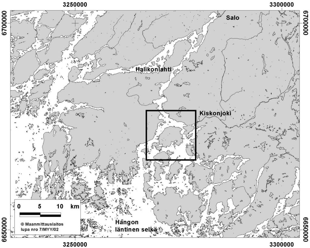 2 2.1 Aineisto ja menetelmät Tutkimusalue ja sen vedenlaatu Tutkimusalue sijaitsee Särkisalon kunnassa Kemiön saaren itäpuolella.
