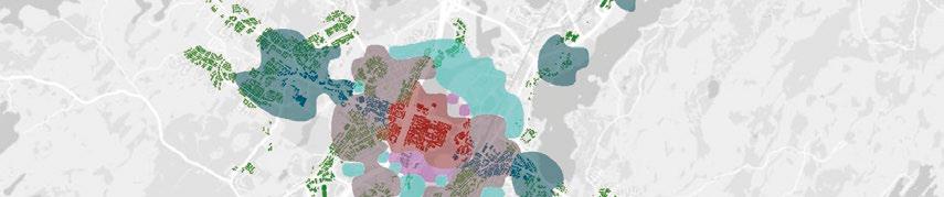 SYKE/YKR 2016 (c) MML, Esri Finland Hämeenlinnan kaupunkiseudun joukkoliikennevyöhykkeet ja