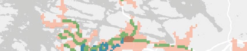 2014), ja sijaitsevat enintään 1 kilometrin (Helsinki 2 km, Tampere ja Turku 1,5 km) etäisyydellä kaupungin keskipisteestä YKR-keskustarajauksen luokkaan kaupunkiseudun iso keskus tai kaupunkiseudun