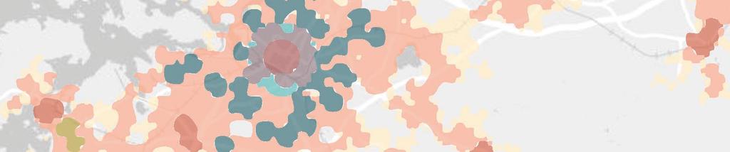 km - muu alue Harva autokaupunki Jalankulkukaupunki, 2 km - ydinalue Keskusta-alue SYKE/YKR 2016 Jalankulkukaupunki, 2 km - muu alue Asuinalue (c) MML, Esri Finland Alakeskus Tiivistyvä asuinalue