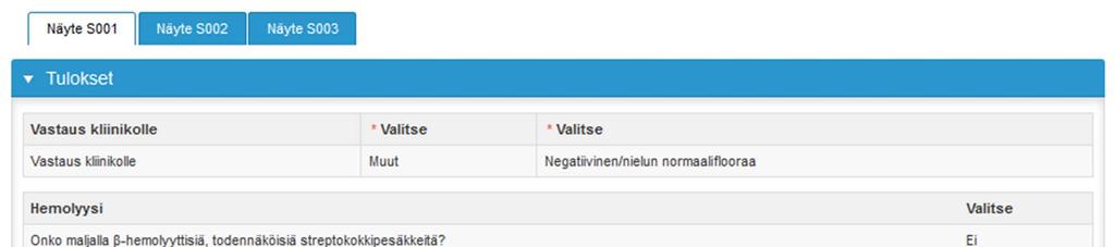 Tulokset Valitsemalla Seuraava siirtää LabScala