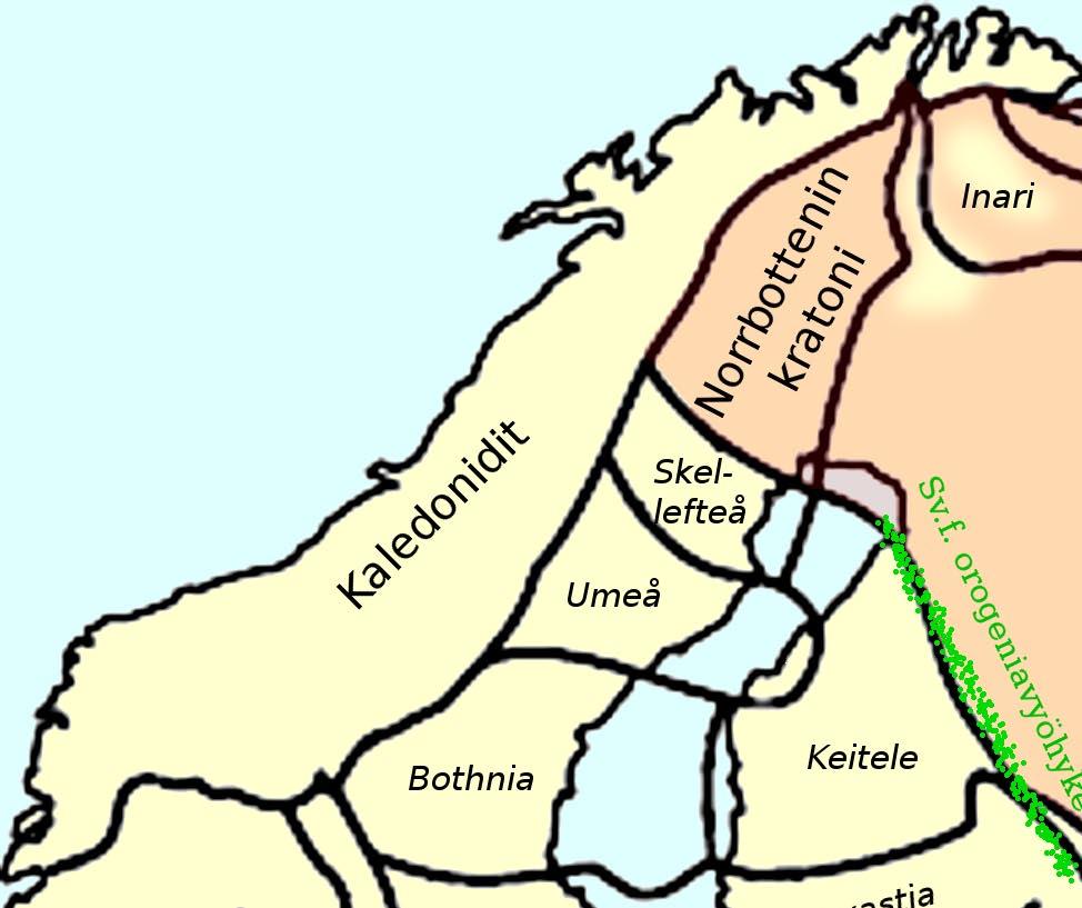 8 Kuva 1: sekä eri-ikäisistä granitoidikomplekseista. (Lahtinen et al. 2005) Korjan et al.